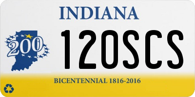 IN license plate 120SCS