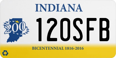 IN license plate 120SFB