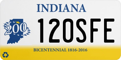 IN license plate 120SFE