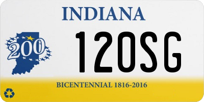 IN license plate 120SG