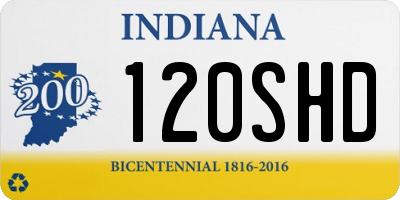 IN license plate 120SHD