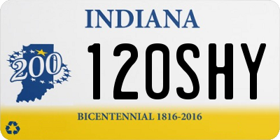 IN license plate 120SHY