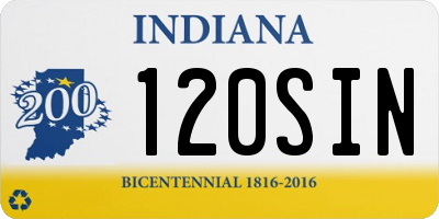 IN license plate 120SIN