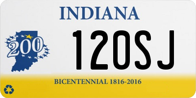 IN license plate 120SJ