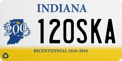 IN license plate 120SKA