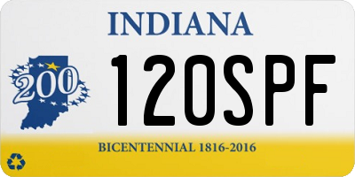 IN license plate 120SPF