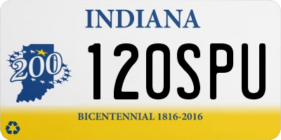 IN license plate 120SPU
