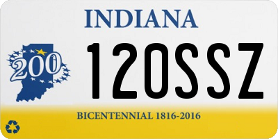 IN license plate 120SSZ
