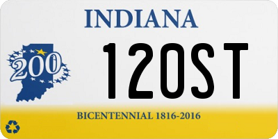 IN license plate 120ST