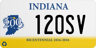 IN license plate 120SV