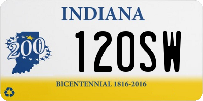 IN license plate 120SW