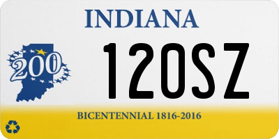 IN license plate 120SZ