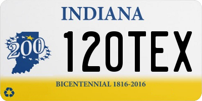 IN license plate 120TEX