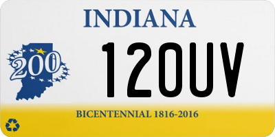 IN license plate 120UV