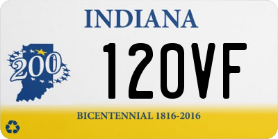 IN license plate 120VF