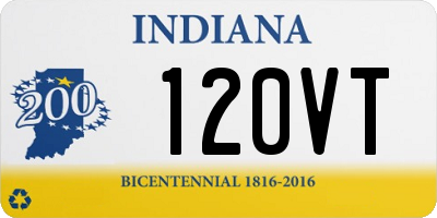 IN license plate 120VT