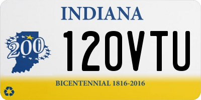 IN license plate 120VTU
