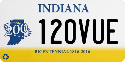 IN license plate 120VUE
