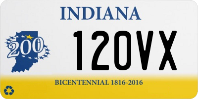 IN license plate 120VX