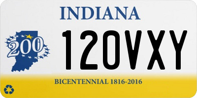 IN license plate 120VXY