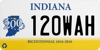 IN license plate 120WAH