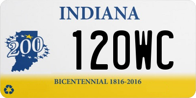 IN license plate 120WC