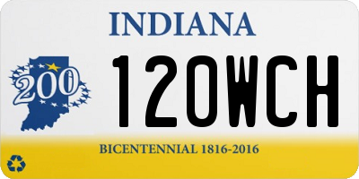 IN license plate 120WCH