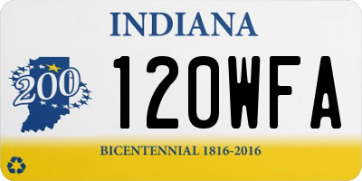 IN license plate 120WFA