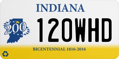 IN license plate 120WHD