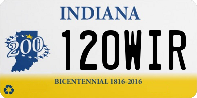 IN license plate 120WIR