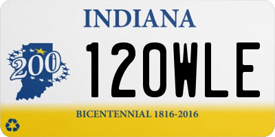 IN license plate 120WLE
