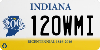 IN license plate 120WMI