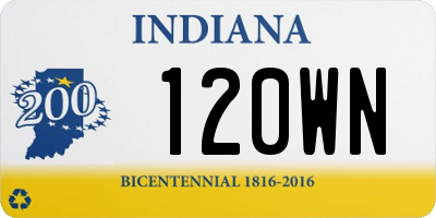 IN license plate 120WN