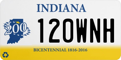 IN license plate 120WNH