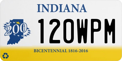 IN license plate 120WPM