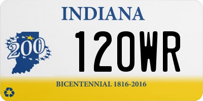 IN license plate 120WR