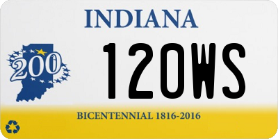 IN license plate 120WS