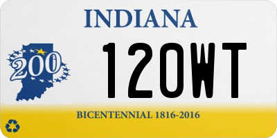 IN license plate 120WT