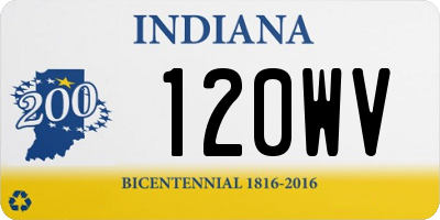 IN license plate 120WV