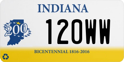 IN license plate 120WW