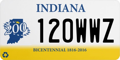 IN license plate 120WWZ