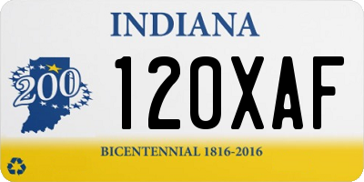 IN license plate 120XAF
