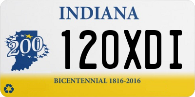 IN license plate 120XDI