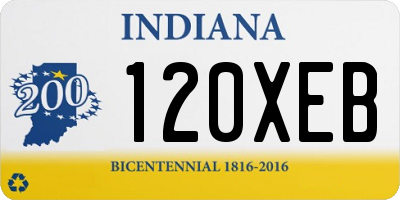IN license plate 120XEB