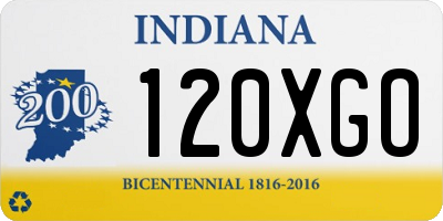 IN license plate 120XGO