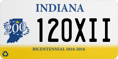 IN license plate 120XII