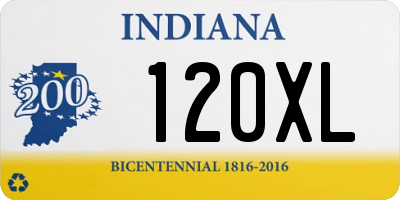 IN license plate 120XL