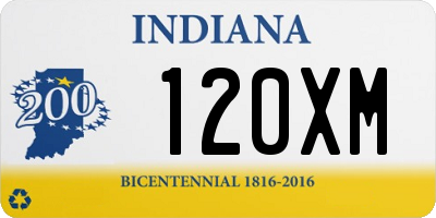 IN license plate 120XM