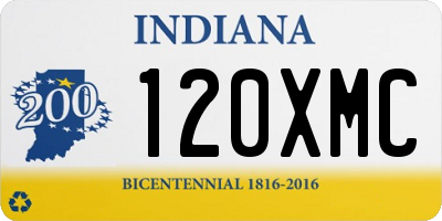 IN license plate 120XMC