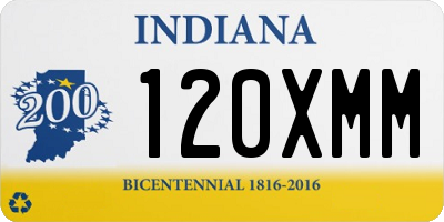 IN license plate 120XMM